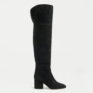 New JCREW Size 6.5 Sadie Over-the-knee Boots Black Suede